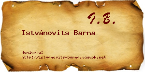 Istvánovits Barna névjegykártya
